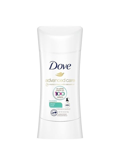 Advanced Care Invisible Antiperspirant Deodorant Stick No White Marks on 100 Colors Sheer Cool 48-Hour Sweat and Odor Protecting Deodorant for Women 2.6 oz
