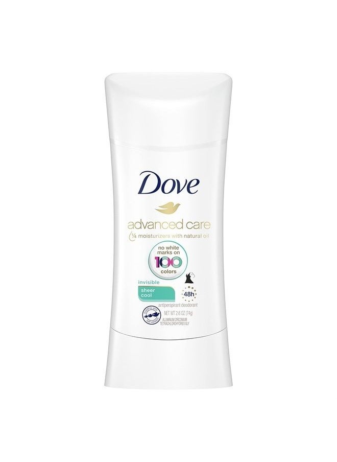 Dove - Advanced Care Invisible Antiperspirant Deodorant Stick No White Marks on 100 Colors Sheer Cool 48-Hour Sweat and Odor Protecting Deodorant for Women 2.6 oz - Image 1