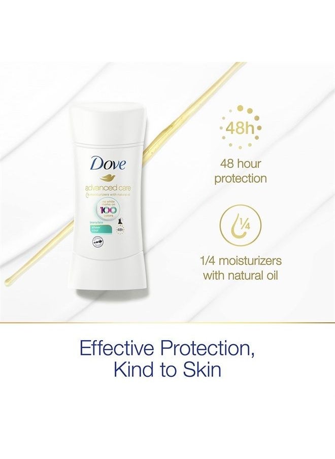 Dove - Advanced Care Invisible Antiperspirant Deodorant Stick No White Marks on 100 Colors Sheer Cool 48-Hour Sweat and Odor Protecting Deodorant for Women 2.6 oz - Image 1