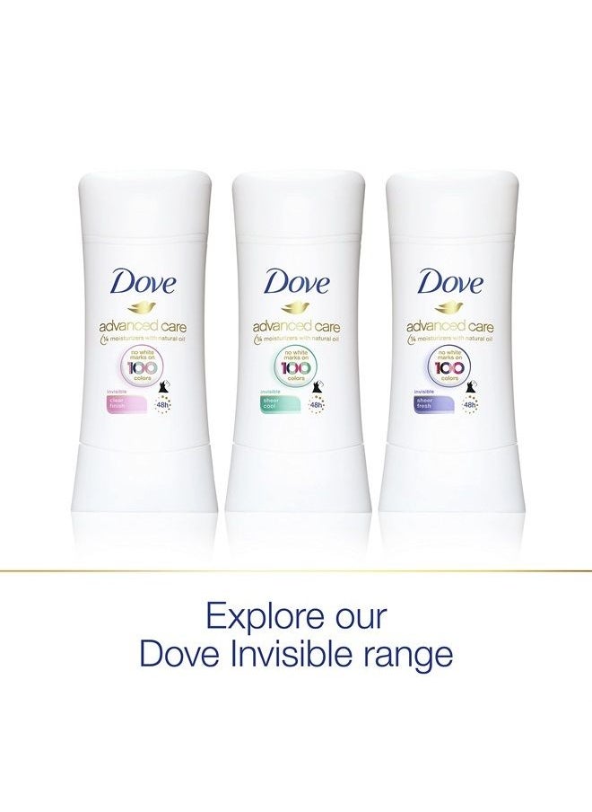Dove - Advanced Care Invisible Antiperspirant Deodorant Stick No White Marks on 100 Colors Sheer Cool 48-Hour Sweat and Odor Protecting Deodorant for Women 2.6 oz - Image 1