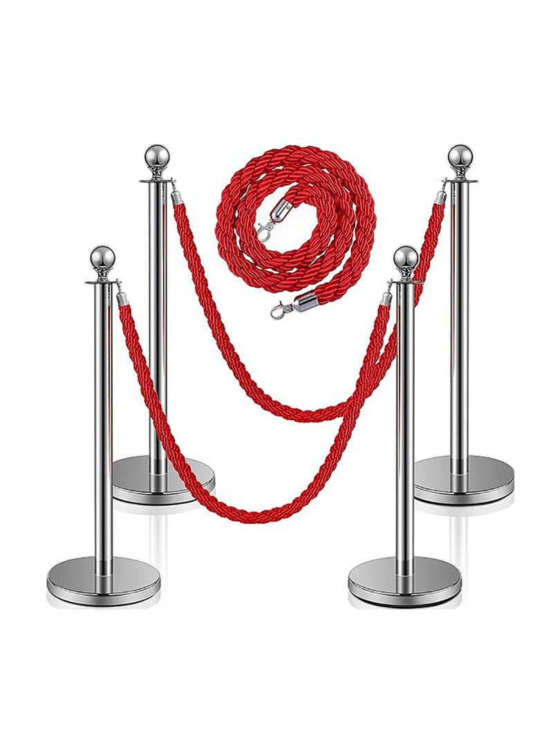 Patron Twisted Nylon Stanchion Rope, 1.5/2 Mtr Stanchion Queue Barrier Rope With Golden Hooks Velvet Rope Crowd Control Rope Barrier  - Image 2