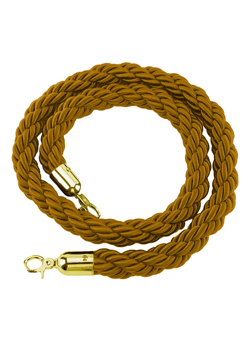 Patron Twisted Nylon Stanchion Rope, 1.5/2 Mtr Stanchion Queue Barrier Rope With Golden Hooks Velvet Rope Crowd Control Rope Barrier  - Image 1