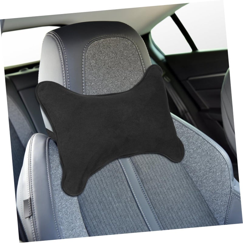 Ergonomic Faux Fur Car Neck Pillow Headrest Cushion For Comfort Support Drivers Carbon - Image 5
