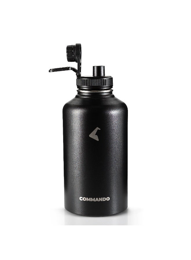 COMMANDO Water Bottle Insulated Stainless Steel Flask with 1.8L Capacity for Hot & Cold Use - Image 2