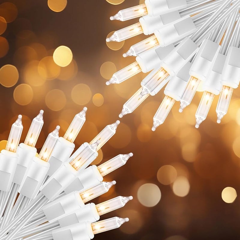 برايتاون 2 Pack 50 Count 10FT Christmas String Lights Clear Warm White Mini Lights - Image 1