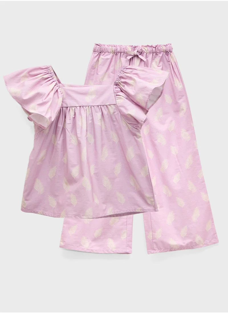 ريبلز مع نمشي Girls Printed 2Pcs Set