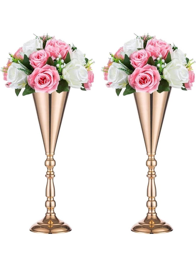 زهرة طبل زفاف معدنية بارتفاع9.8/14/16.5 بوصة لسطح الطاولة - Image 2