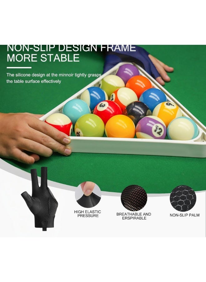 DOUGEI Pool Glove Left Hand, Billiards Glove, Billiard Pool Gloves for Left Hand 3 Finger, Snooker Cue Sport Glove Popular Sizes for Men & Women - Image 3