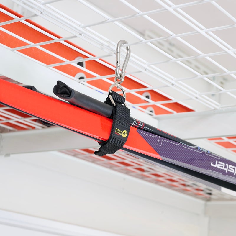 Wrap-It Storage Hook 'n Hang Wrap-It Storage Straps - 12" (2-Pack) Blaze Orange - Carabiner Straps to Use as Extension Cord Holder for Cord Storage or Garden Hose Strap - Image 5
