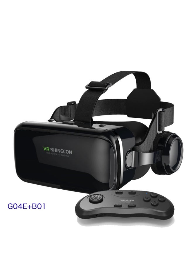 VR Glasses Thousand Magic 6 Generation G04E/A Headset Version Mobile Phone 3D Virtual Reality Helmet Large Screen 7-Color:GO4E + B01 Handle  - Image 1
