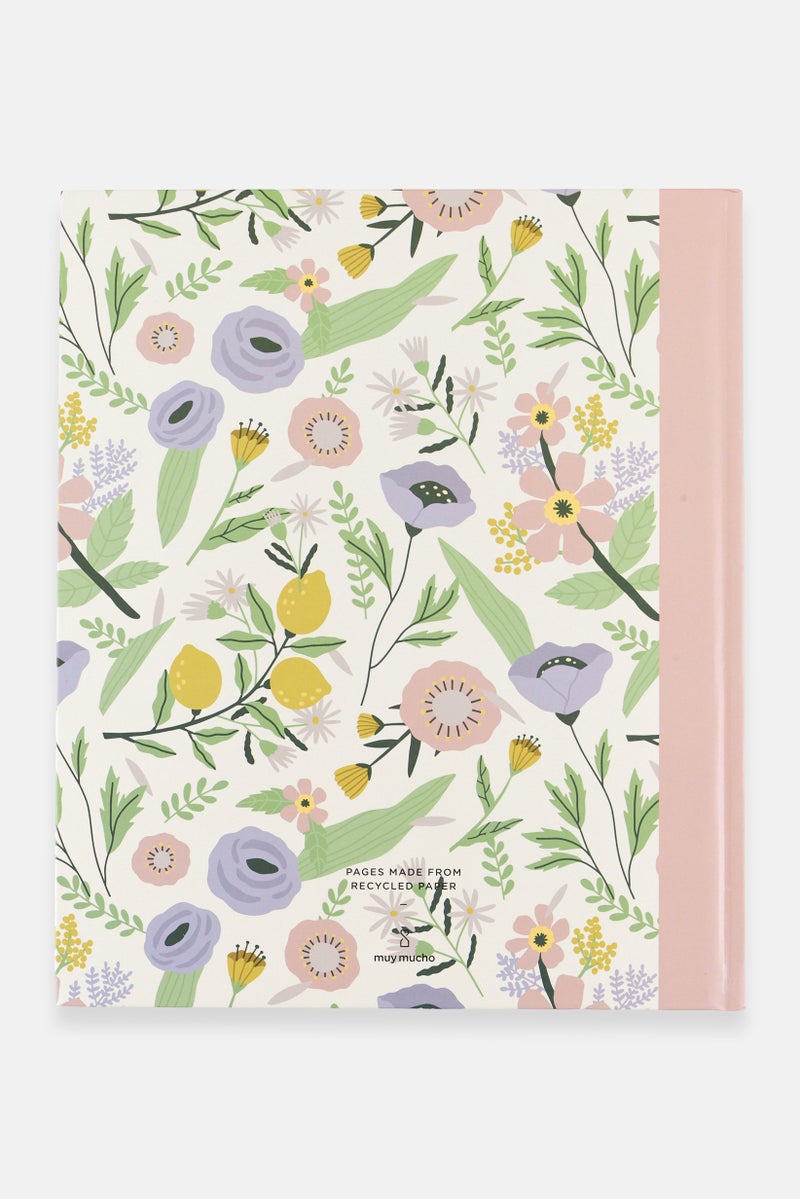 Muy Mucho Floral Print Libreta Cashier Notebook, Beige  - Image 2