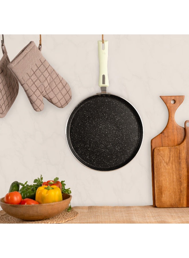 NIRLEP NutriHealth Pro 28cm Induction Flat Griddle Tawa | Silver Ion Coating, Induction Compatible, Metal Spoon Friendly, Heavy Duty Handles With Soft Touch Finish  - Image 2
