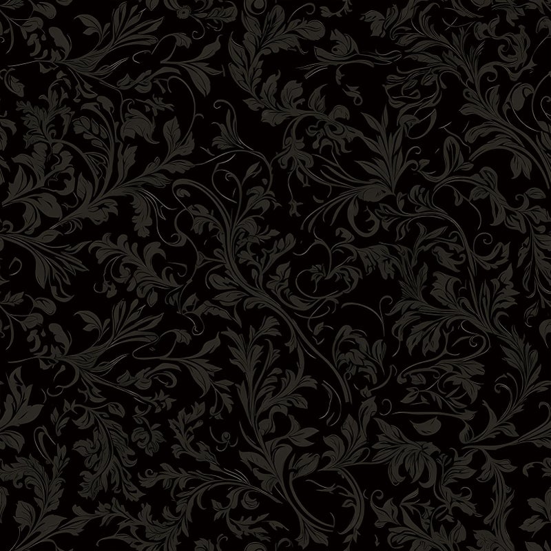 FLFK Peel and Stick Gothic Black Wallpaper 16in x 64in Vintage Floral Wall Paper for Bedroom Shelf Cabinet Countertops - Image 1