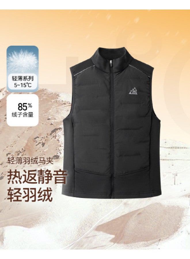 Annil Kids' Stand Collar Down Vest - Trendy Winter Layering Piece For Boys & Girls, Color-blocked Warm Sleeveless Jacket For Students - Image 1