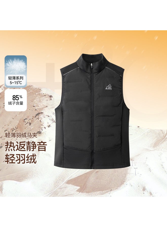 Annil Kids' Stand Collar Down Vest - Trendy Winter Layering Piece For Boys & Girls, Color-blocked Warm Sleeveless Jacket For Students - Image 2