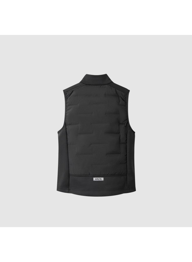 Annil Kids' Stand Collar Down Vest - Trendy Winter Layering Piece For Boys & Girls, Color-blocked Warm Sleeveless Jacket For Students - Image 3