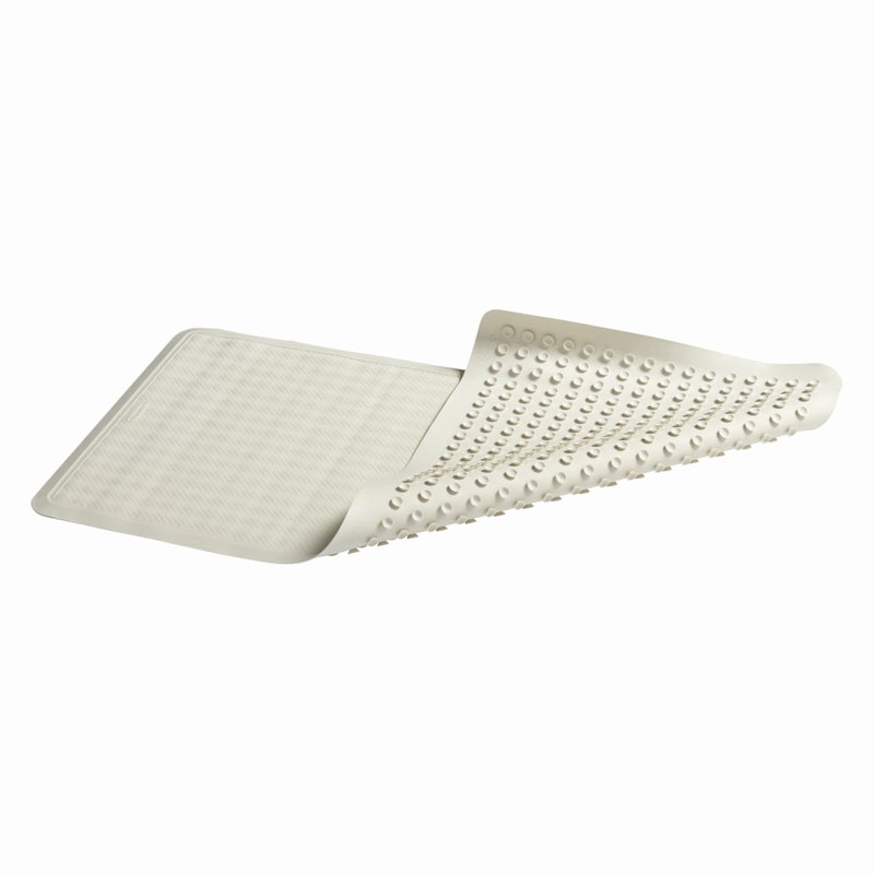 Rubbermaid حصيرة حمام ومغسلة مطاطية من Rubbermaid Commercial Products، 36 بوصة × 18 بوصة، أبيض، طويل جدًا، قابل للغسل في الغسالة، حصيرة حمام غير قابلة للانزلاق Safti-Grip مع أكواب شفط للاستخدام في المنزل/الفندق/الدش/حوض الاستحمام - Image 1