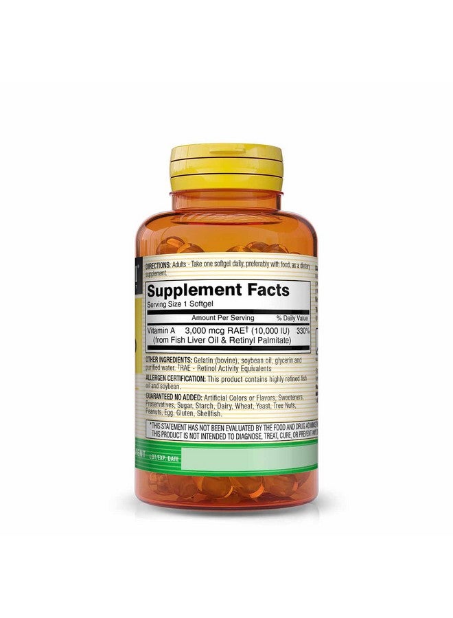 Mason Natural Vitamin A 3000 Mcg 10000 Iu From Fish Liver Oil Promotes Healthy Vision Supports A Healthy Immune System Essential Nutrient Softgels Yellow 100 Count Pack Of 3 - Image 3