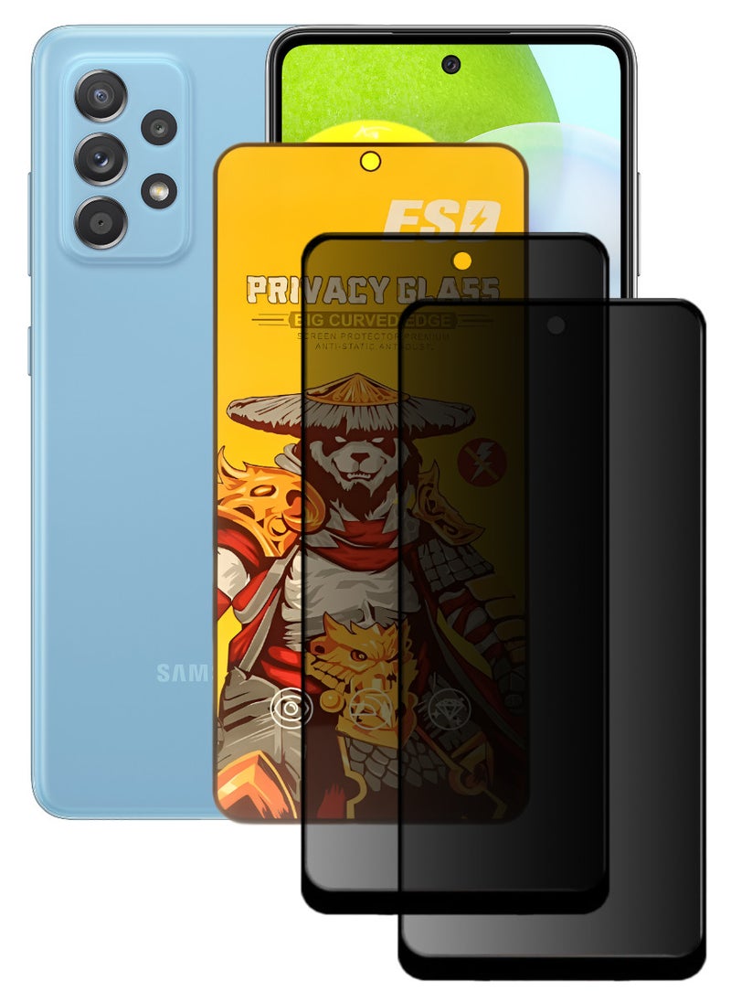 ESD 2 Pieces Tempered Dustproof Privacy Glass Screen Protector Compatible For Samsung Galaxy A52 - Image 1