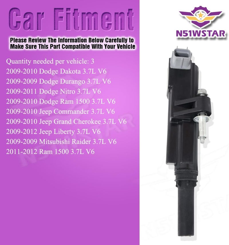 N51WSTAR حزمة ملف الإشعال N51WSTAR متوافقة مع سيارات دودج وجيب ورام - Image 5