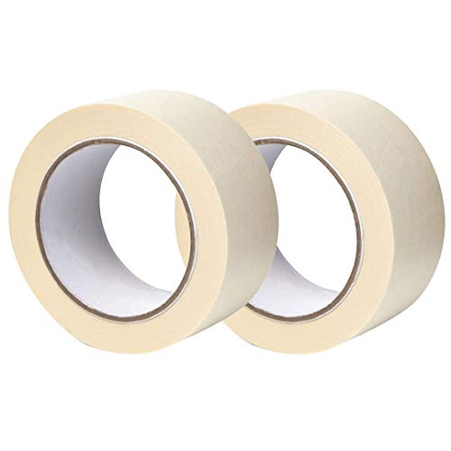 GTSE Masking Tape, 2 Pack, 2 inches x 55 Yards (164 ft), General Purpose Beige Multi-Surface Tape for Painting, Labeling and Craft, 2 Rolls - Image 1