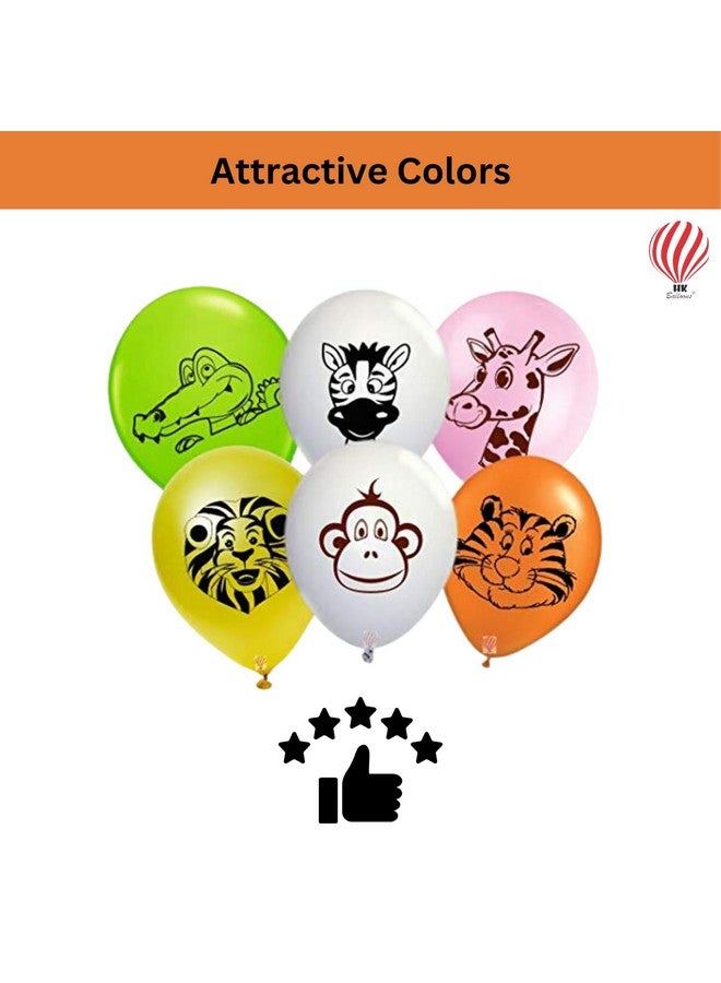 HK balloons Rubber 30Pcs Jungle Theme Balloons For Animal Theme Birthday Party Supplies Multi Color Assorted Jungle Balloons Animal Print Balloons Birthday Theme Multicolor Balloons - Image 4