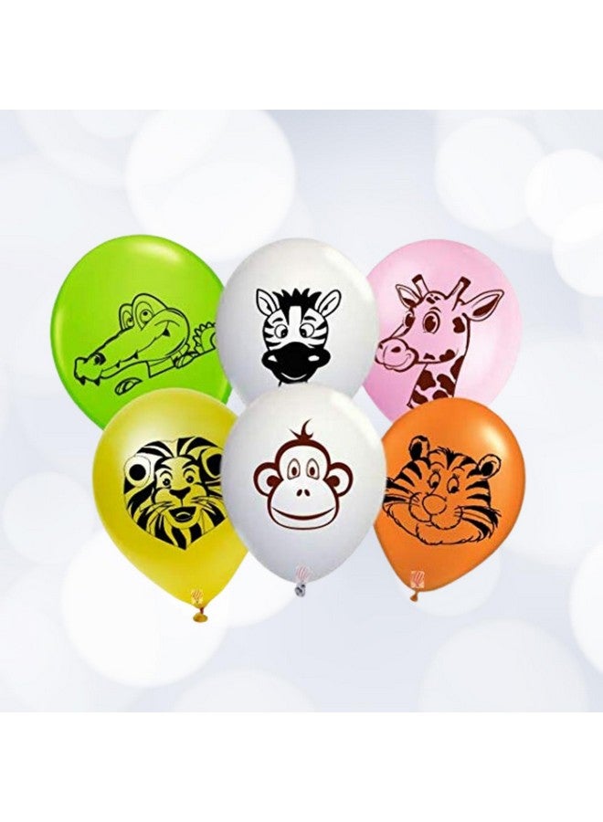 HK balloons Rubber 30Pcs Jungle Theme Balloons For Animal Theme Birthday Party Supplies Multi Color Assorted Jungle Balloons Animal Print Balloons Birthday Theme Multicolor Balloons - Image 1