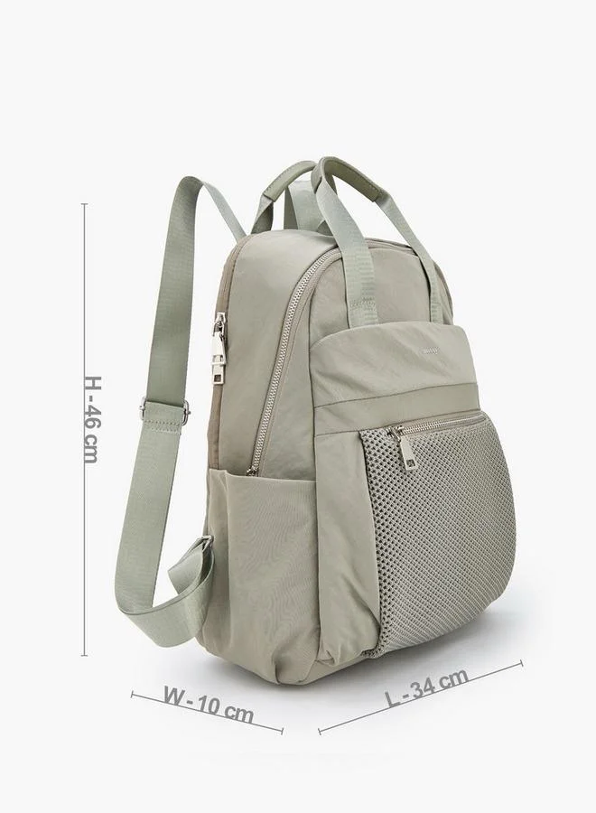 Missy GREEN Textured School Backpack With Adjustable Shoulder Straps - 34x10x46 CM  | Best Price UAE