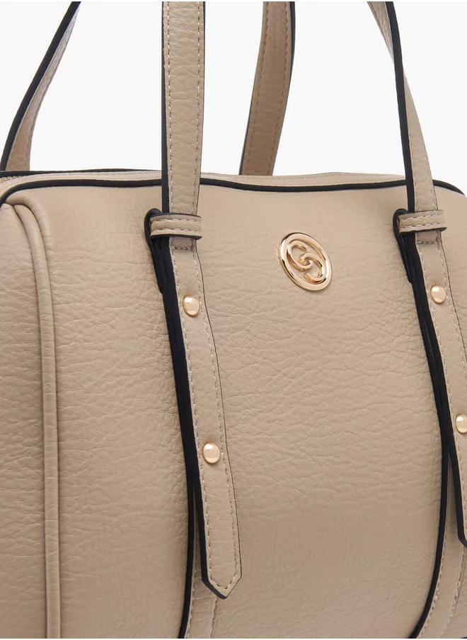 سيليست Women Textured Tote Bag with Double Handle and Zip Closure