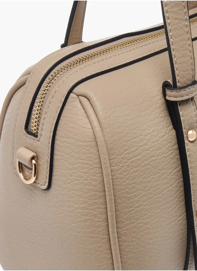 سيليست Women Textured Tote Bag with Double Handle and Zip Closure