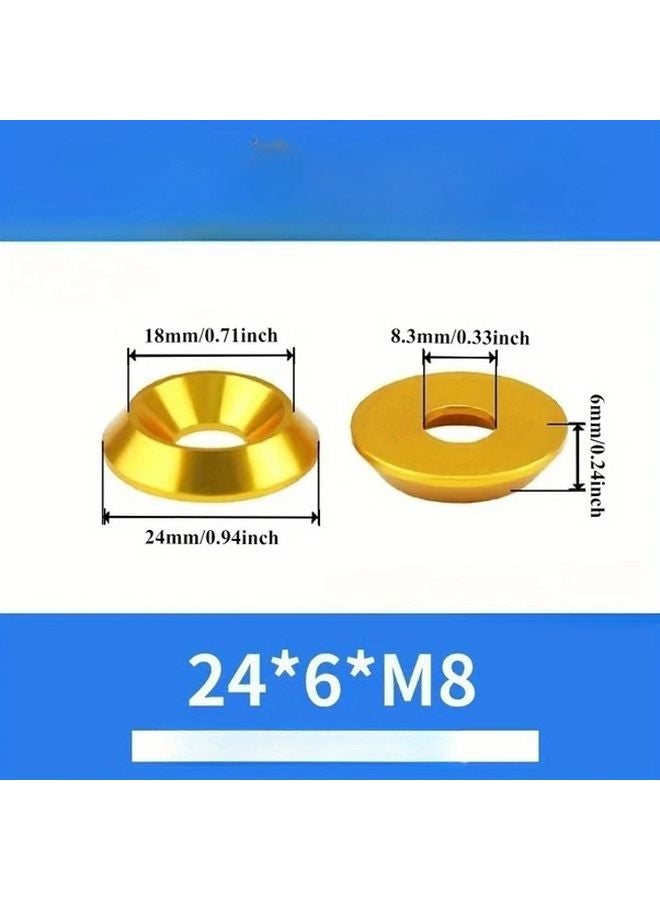 M8 Red Aluminum Countersunk Flat Head Screw With Washer 2PCS - Image 5