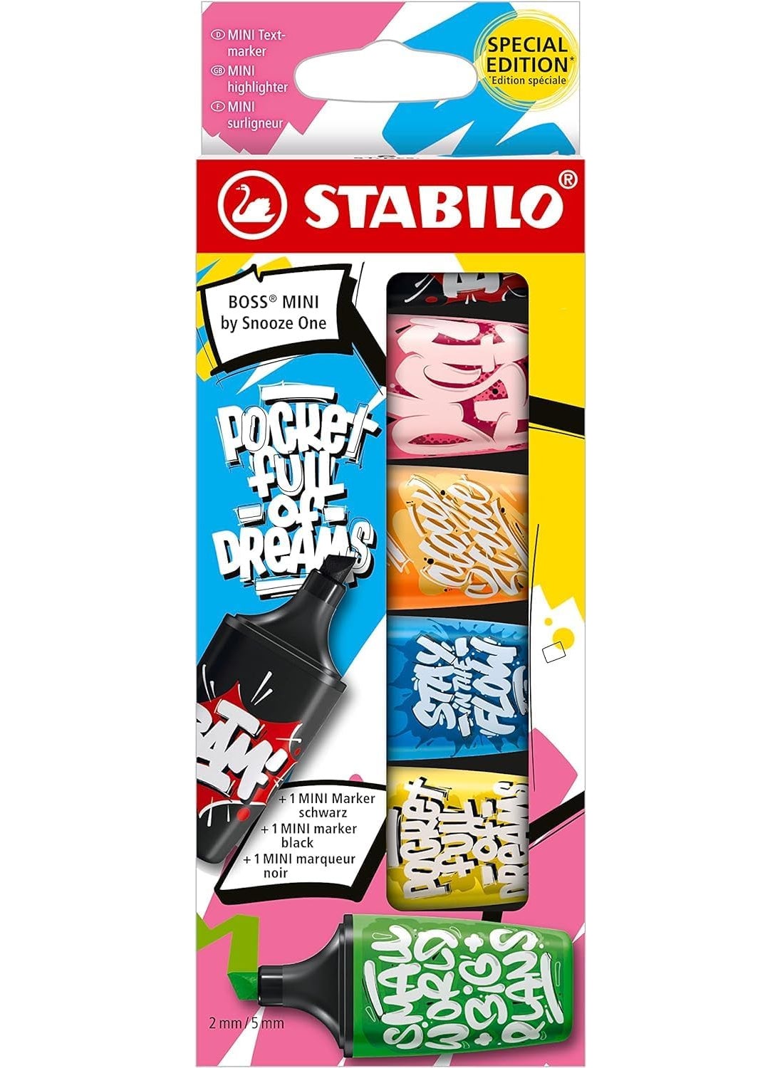STABILO STABILO Boss Mini Fluorescent Marker by Snooze One Case of 6 Assorted Colours  - Image 1