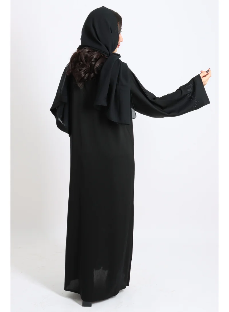 IKKXA Modern Floral Design Embroidery Abaya AIK5035