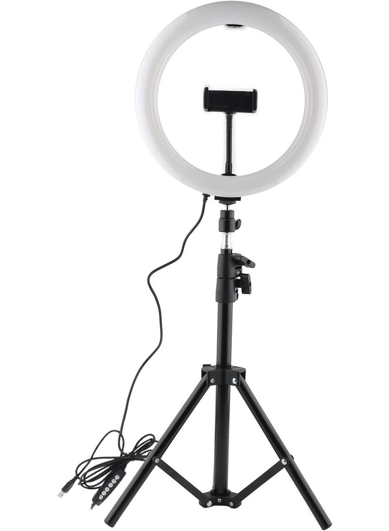 توسوني حلقة إضاءة LED، حلقة إضاءة LED معدنية محمولة للتصوير الفوتوغرافي مع حامل ثلاثي القوائم، إضاءة LED قابلة للتعتيم للإضاءة الداخلية، صورة شخصية، أزياء، تصوير إعلاني، USB - Image 2