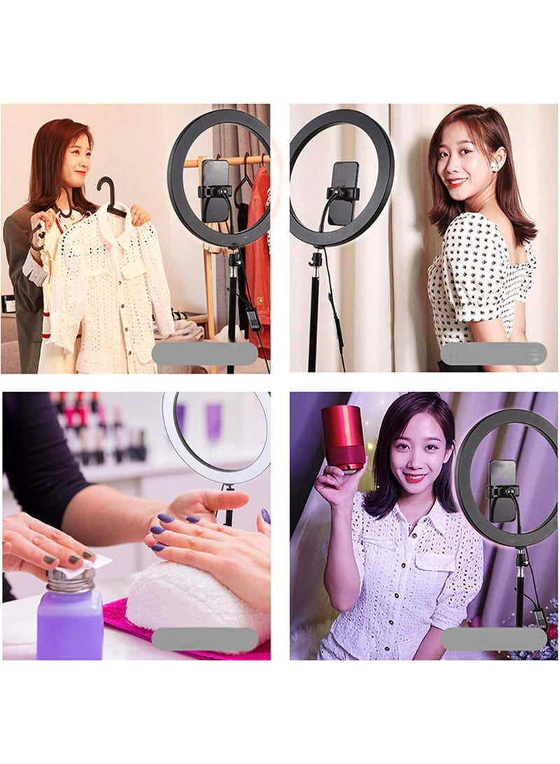 توسوني حلقة إضاءة LED، حلقة إضاءة LED معدنية محمولة للتصوير الفوتوغرافي مع حامل ثلاثي القوائم، إضاءة LED قابلة للتعتيم للإضاءة الداخلية، صورة شخصية، أزياء، تصوير إعلاني، USB - Image 3