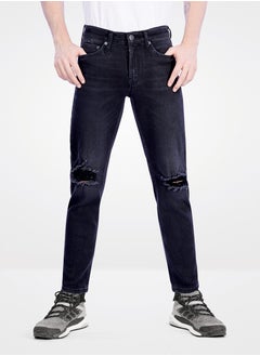 Web Denim Web Denim Black Mid Waist Regular Fit Straight Stretchable Jeans Fashionable Relaxed Fit Comfortable Denim Pant For Men  - Image 2