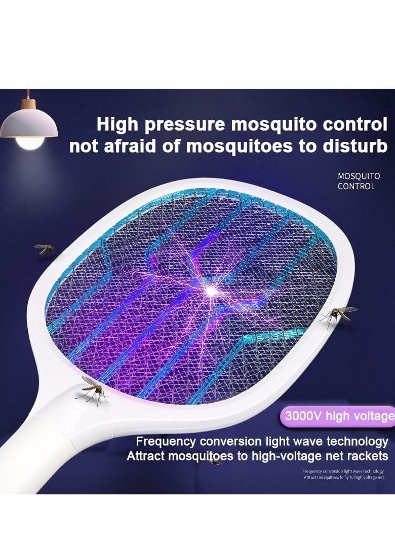 Electric Mosquito Swatter – USB Rechargeable Bug Zapper Racket with Dual Mode u0026 UV Light Lamp
