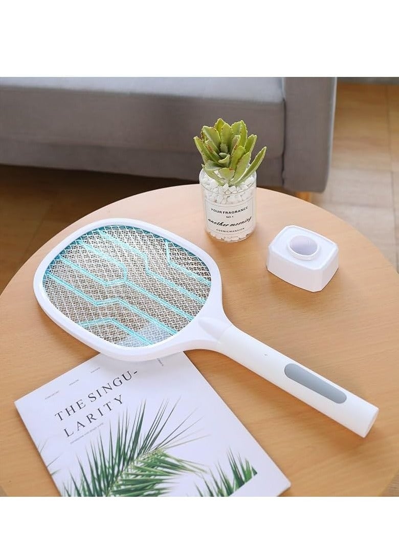Electric Mosquito Swatter – USB Rechargeable Bug Zapper Racket with Dual Mode u0026 UV Light Lamp