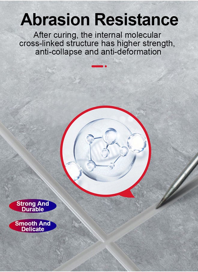 ASHILE - 150ml Tile Grout Paint Filler Tube Grout Caulk Sealant Glue Sealer for Bathroom Shower Kitchen Ceramic Tile Repair Restore and Renew Tile Joints Line Gaps Replace Grout Pen - Image 1