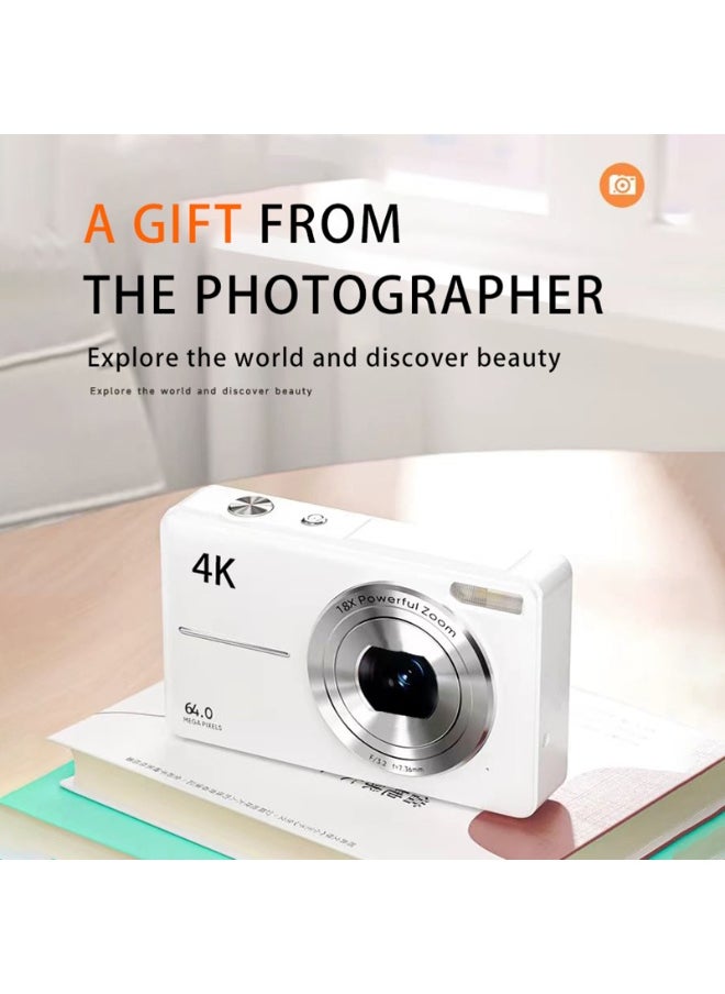 Kiboule Digital Camera 64MP Digital Video Camera 2.4 Inch Screen 18X Digital Zoom Built-in Battery with 32GB SD Card  Birthday Gift for Teens Students Friends  - Image 2