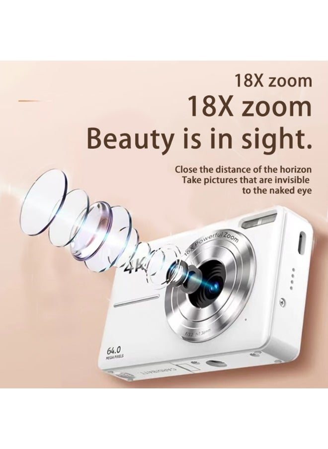 Kiboule Digital Camera 64MP Digital Video Camera 2.4 Inch Screen 18X Digital Zoom Built-in Battery with 32GB SD Card  Birthday Gift for Teens Students Friends  - Image 4