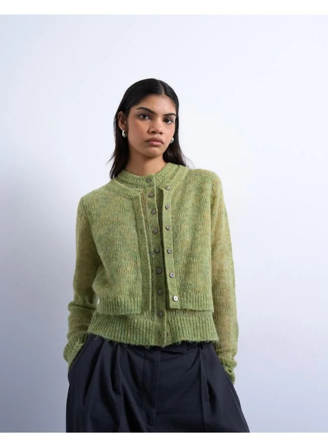 TOPSHOP Casual Long Sleeve O-Neck Cardigan