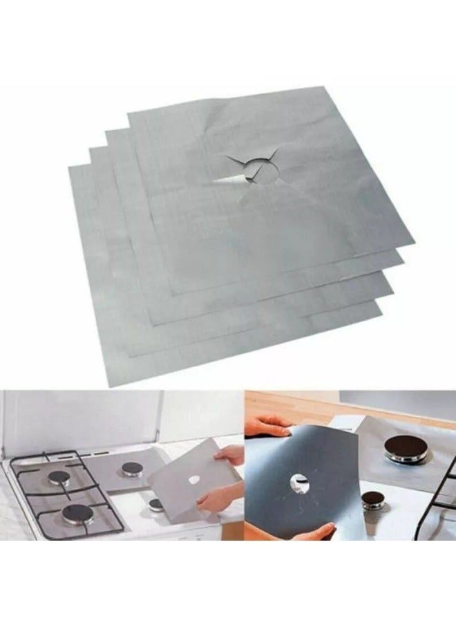 Generic Set of 12 Reusable Aluminum Foil Gas Stove Burner Cover Protector Liner Clean Mat Pad  - Image 3