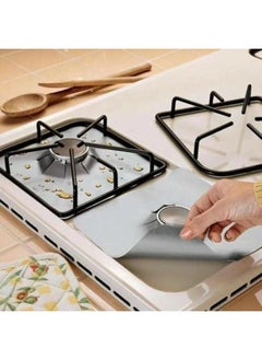 Generic Set of 12 Reusable Aluminum Foil Gas Stove Burner Cover Protector Liner Clean Mat Pad  - Image 5