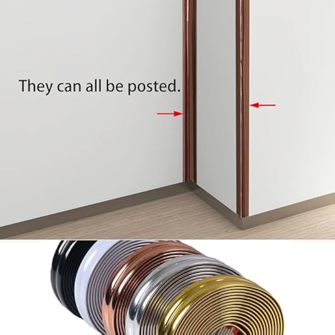 SILVER WALL MOLDING TRIM 2CM*3M INSIDE & OUTSIDE CORNER TRIM PEEL AND STICK TRIM SELF-ADHESIVE DECORATIVE STRIP FOR WALL CORNER FURNITURE - Image 2