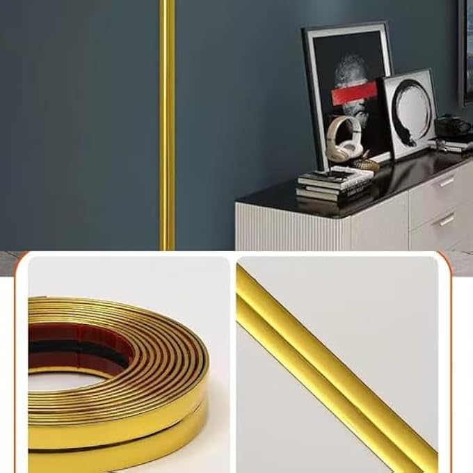 SILVER WALL MOLDING TRIM 2CM*3M INSIDE & OUTSIDE CORNER TRIM PEEL AND STICK TRIM SELF-ADHESIVE DECORATIVE STRIP FOR WALL CORNER FURNITURE - Image 3