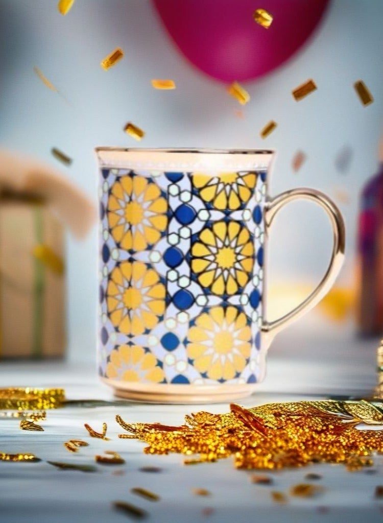 باي آرت كوب شاي وقهوة فاخر وانيق بنكشه مصنوع من السيراميك صناعة تركية - Image 4