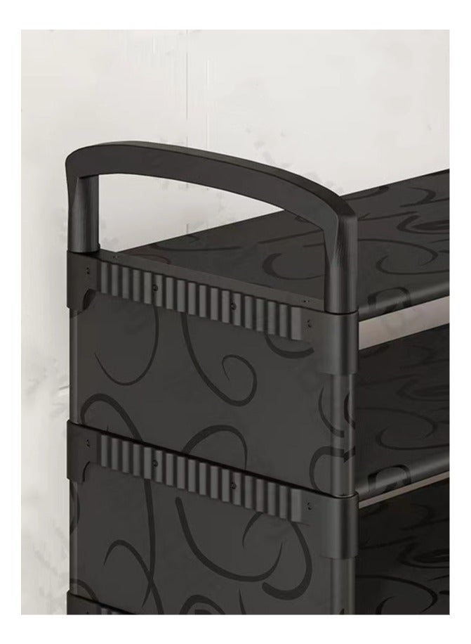 Kutis 6-Tiers Shoe Rack Assembly Shoe Rack Storage Organizer Steel Pipe/Plastic Black 80x26x116 Centimeter - Image 4