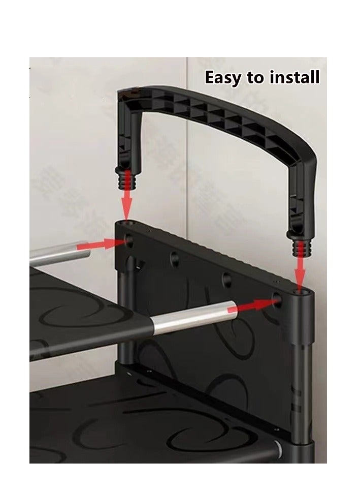 Kutis 6-Tiers Shoe Rack Assembly Shoe Rack Storage Organizer Steel Pipe/Plastic Black 80x26x116 Centimeter - Image 3