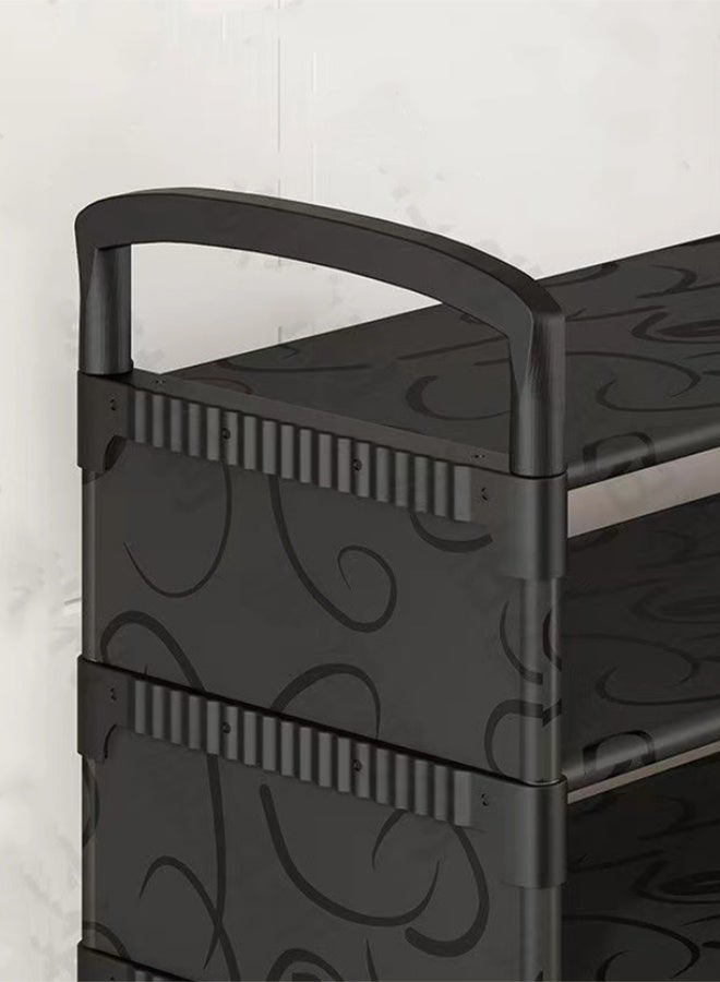 كوتيس مجموعة رفوف أحذية بستة طبقات، منظم تخزين، أنبوب فولاذي/بلاستيك أسود، 80×26×116 سم - Image 4